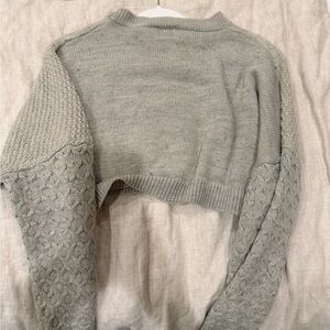 Princess Polly cable knit sweater grey cropped M /L